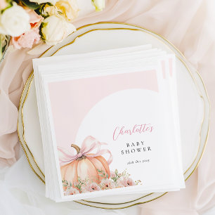 Bloemenpompoen boog Baby shower Servet