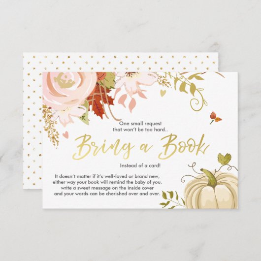 Bloemenpompoen Breng een boek Herfst Herfstdouche Informatiekaartje (Voorkant / Achterkant)