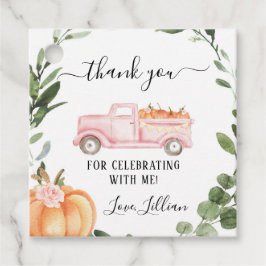 Bloemenpompoen Dank u Label