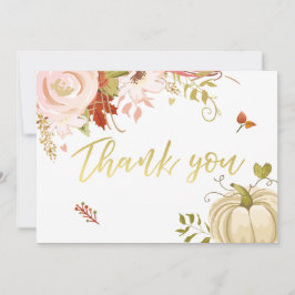 Bloemenpompoen dank u Rustieke Herfst Herfstdouche Bedankkaart