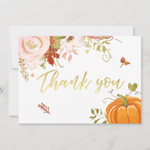 Bloemenpompoen dank u Rustieke Herfst Herfstdouche Bedankkaart