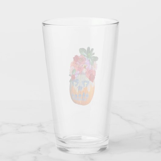 Bloemenpompoen Drink glas (Achterkant)
