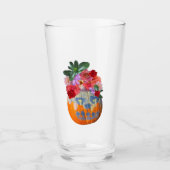 Bloemenpompoen Drink glas (Voorkant)