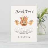 Bloemenpompoen Halloween Herfst Baby shower Bedankkaart (Staand voorkant)