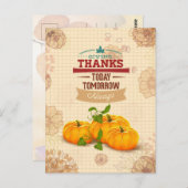  Bloemenpompoen Happy Thanksgiving Briefkaart (Voorkant / Achterkant)