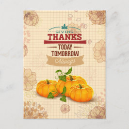 Bloemenpompoen Happy Thanksgiving Briefkaart