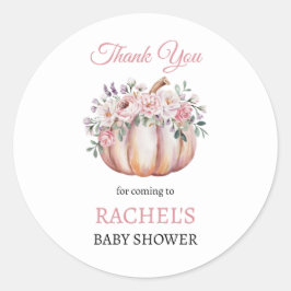 Bloemenpompoen Herfst Dank u Ronde Sticker