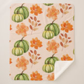Bloemenpompoen herfst Herfst Sherpa Deken (Voorkant)