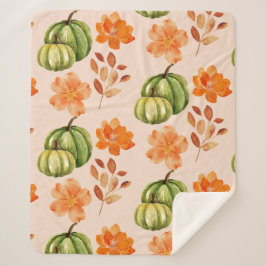 Bloemenpompoen herfst Herfst Sherpa Deken