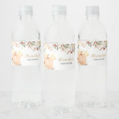 Bloemenpompoen Herfst in Liefde Baby shower Waterfles Etiket (Flessen)