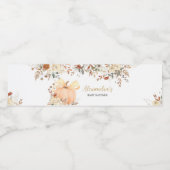 Bloemenpompoen Herfst in Liefde Baby shower Waterfles Etiket (Enkel label)