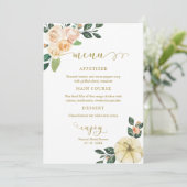 Bloemenpompoen Herfst Vrijgezellenfeest menu voor  Kaart (Staand voorkant)