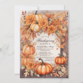 Bloemenpompoen oogst Waterverf Thanksgiving Kaart (Voorkant)