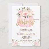 Bloemenpompoen oogstfestival uitnodiging (Voorkant)