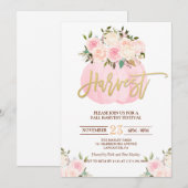 Bloemenpompoen oogstfestival uitnodiging (Voorkant / Achterkant)