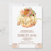 Bloemenpompoen oogstfestival uitnodiging (Voorkant)