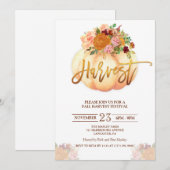 Bloemenpompoen oogstfestival uitnodiging (Voorkant / Achterkant)