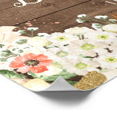 Bloemenpompoen rustiek hout welkom Baby shower Poster (Hoek)