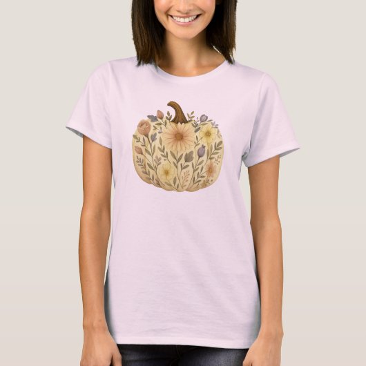 Bloemenpompoen T-shirt (Voorkant)