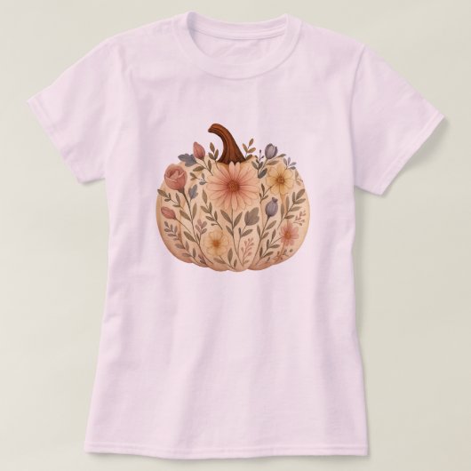 Bloemenpompoen T-shirt (Design voorkant)