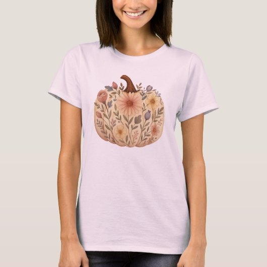 Bloemenpompoen T-shirt (Voorkant)