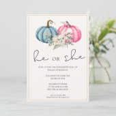 Bloemenpompoenen Herfst Baby Geslacht onthullen Kaart (Staand voorkant)