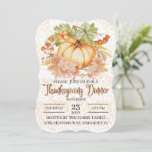 Bloemenpompoenen herfstbladeren Thanksgiving diner Kaart (Staand voorkant)