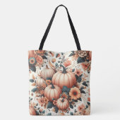 Bloemenpompoenpatroon Tote Bag (Achterkant)