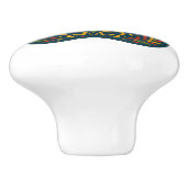 Bloemenpoot Print Folk Art Design Keramische Knop (Zijkant)