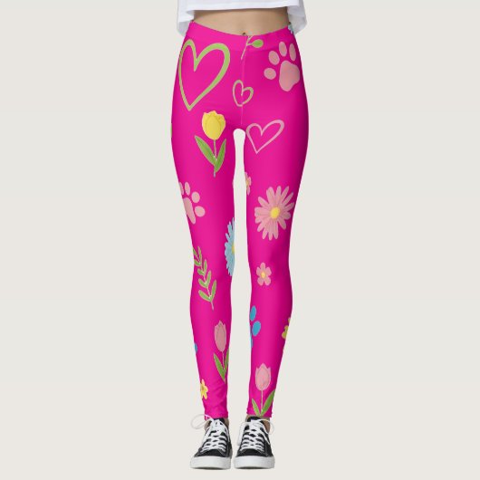 Bloemenpoot Print Leggings (Voorkant)