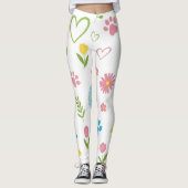 Bloemenpoot Print Leggings (Voorkant)