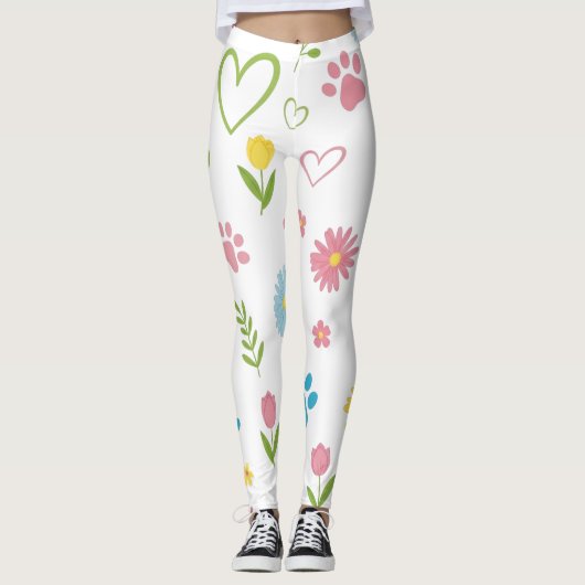 Bloemenpoot Print Leggings (Voorkant)