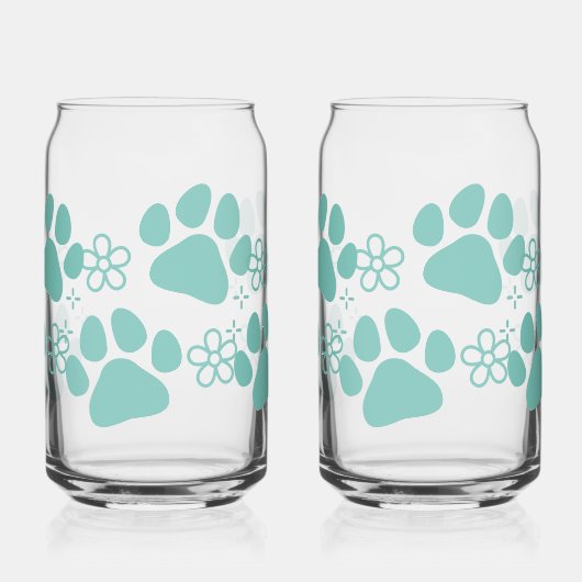 Bloemenpootafdruk Blikvorm Glas (Links)