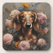 Bloemenportretten 1 Hondenras Bier Onderzetter (Voorkant)