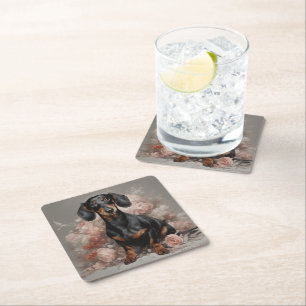 Bloemenportretten 2 Hondenrassen Kartonnen Onderzetters