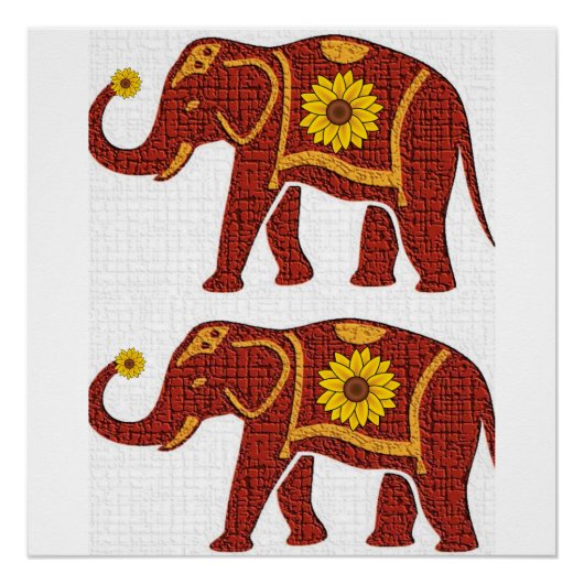 Bloemenposter Olifant Perfect Poster (Voorkant)