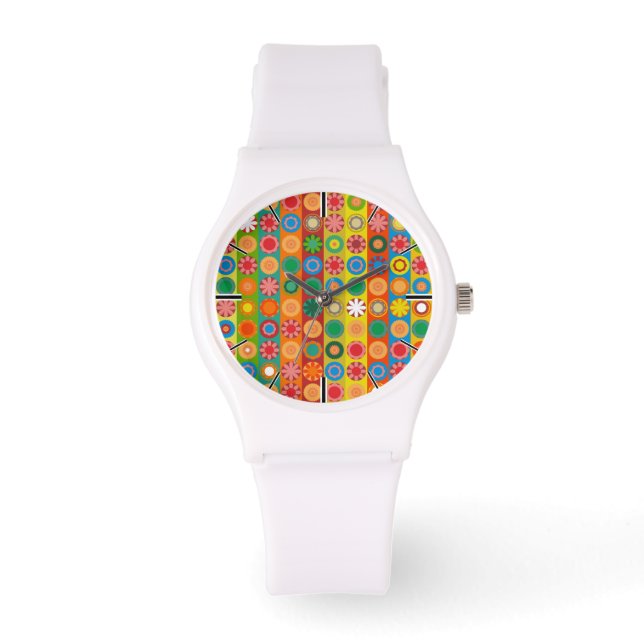 Bloemenpower in Rijen Horloge (Voorkant)