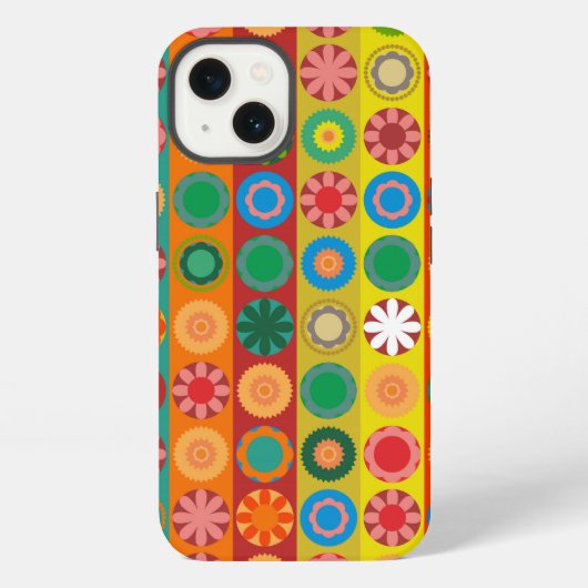 Bloemenpower in Rijen iPhone Hoesje (Achterkant)