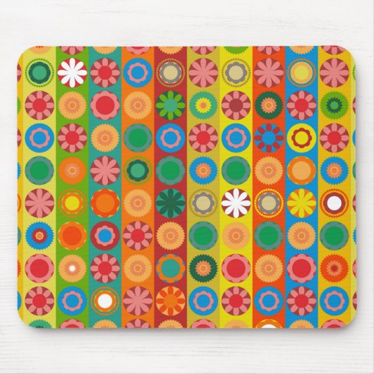 Bloemenpower in Rijen Muismat (Voorkant)