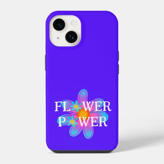 Bloemenpower Paars iPhone Hoesje (Achterkant)