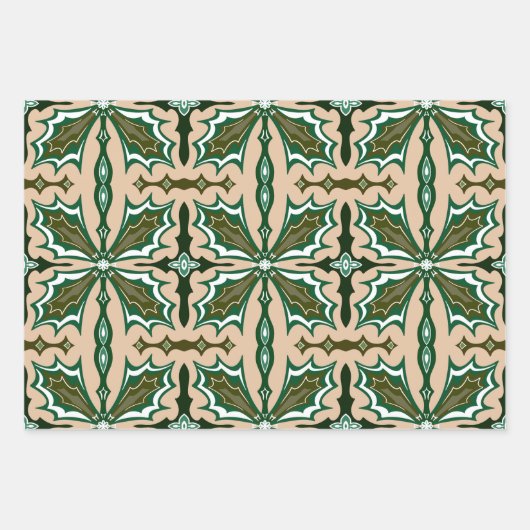  bloemenpracht Spaans Kerstblad ornamenten Inpakpapier Vel (Voorkant 2)