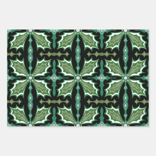  bloemenpracht Spaans Kerstblad ornamenten Inpakpapier Vel (Voorkant 3)