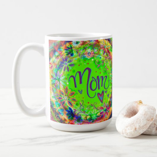 Bloemenpret Trendy Moeder Inspirivity Koffiemok (Met donut)
