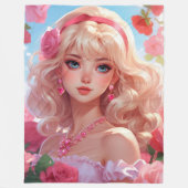 Bloemenprinses Fleece Deken (Voorkant)