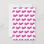 Bloemenprinses in een hete roze jurk Maaltijdkeuze RSVP Kaartje (Achterkant)