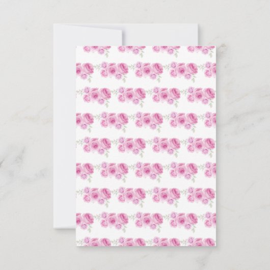 Bloemenprinses in een lichtroze jurk Maaltijdkeuze RSVP Kaartje (Achterkant)