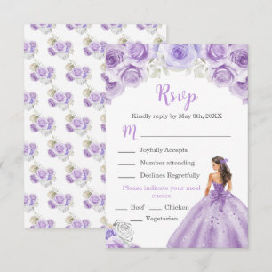 Bloemenprinses in een Paarse kleedkeuze RSVP Kaartje
