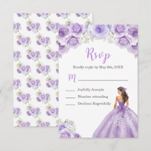 Bloemenprinses in een stoffige Paarse jurk RSVP Kaartje