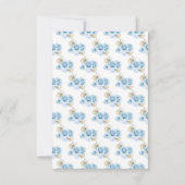 Bloemenprinses in lichtblauwe jurk RSVP kaartje (Achterkant)