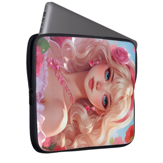 Bloemenprinses Laptop Sleeve (Voorkant Rechts)